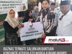 Baznas Ternate Salurkan Bantuan Konsumtif Kepada 670 Warga Kurang Mampu