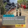 Tumpukan Ban Bekas di Areal IWIP Dibakar? Polda Malut Buru Dua OTK yang Dicurigai Sebagai Aktor Pembakaran.