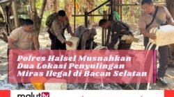 Polres Halsel Musnahkan Dua Lokasi Penyulingan Miras Ilegal di Bacan Selatan