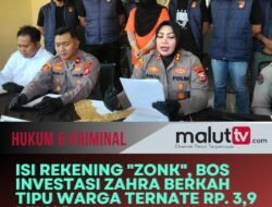 Isi Rekening ‘Zonk’, Bos Investasi Zahra Berkah Tipu Warga Ternate Rp.3,9 Miliar