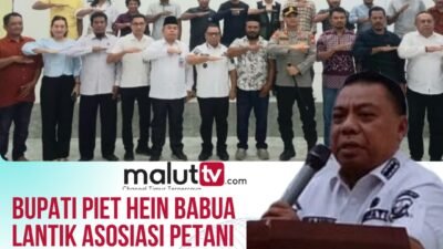 Bupati Piet Hein Babua Lantik Asosiasi Petani Halut.