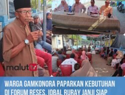 Warga Gamkonora Paparkan Kebutuhan Mereka di Forum Reses, Iqbal Ruray Janji Siap Kawal dan Menindaklanjutinya.