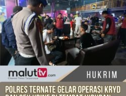 Polres Ternate Gelar Operasi KRYD dan Cek Urine di Tempat Hiburan Malam.