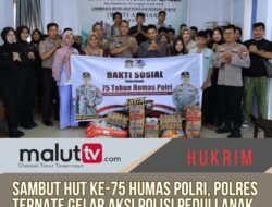 Sambut HUT ke-75 Humas Polri, Polres Ternate Gelar Aksi Polisi Peduli Anak Panti Asuhan.