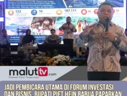 Jadi Pembicara Utama di Forum Investasi dan Bisnis, Bupati Piet Hein Babua Paparkan Potensi Daerah dan Capaian Inovasi Halut.